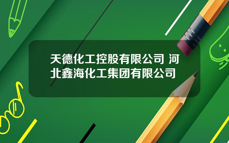 天德化工控股有限公司 河北鑫海化工集团有限公司